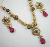 Indian One Gram Gold Jewelry Set - JS087